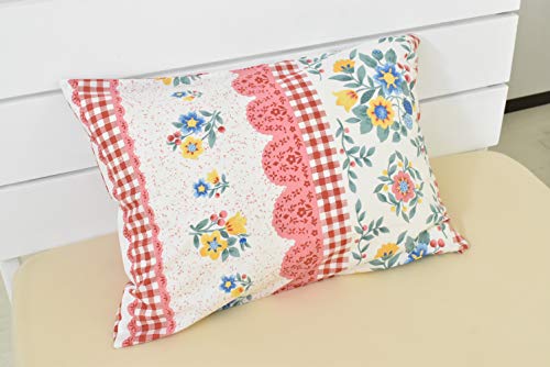 オーシン ピローケース レッド 43×63㎝ 花柄 チェック柄 OS-AM10497