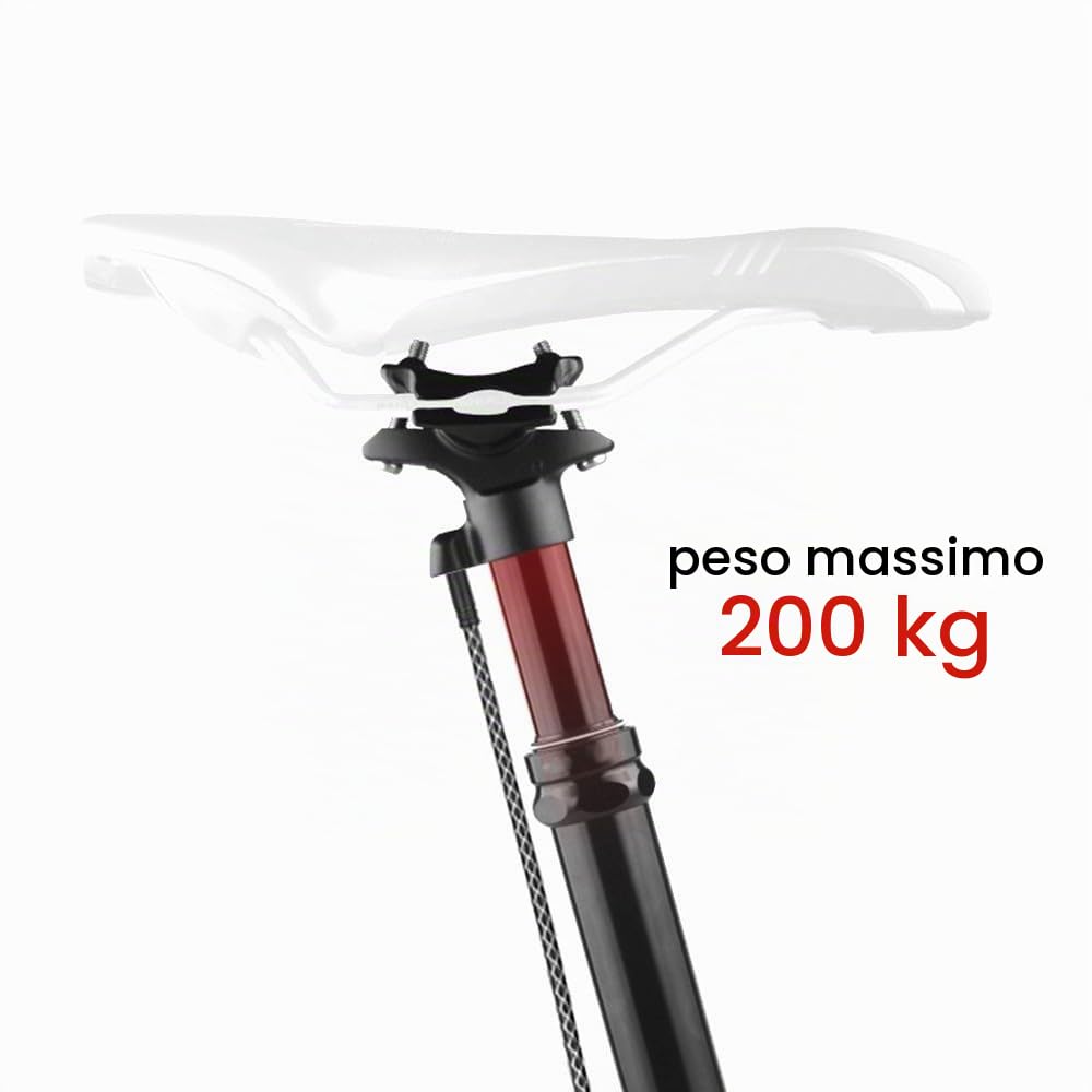 Reggisella Bicicletta,Tubo Sella Bici Regolabile Remoto Canotto Sella Telescopico per MTB FSP-301/302/303,AL7075