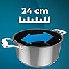 Cecotec Pentola Polka Classy 24 Pot Steel, diametro 24 cm, capacità 4 l, acciaio inox 18/10, rivestimento antiaderente, maniglie rivettate, coperchio in vetro, adatto a tutti i tipi di cucine