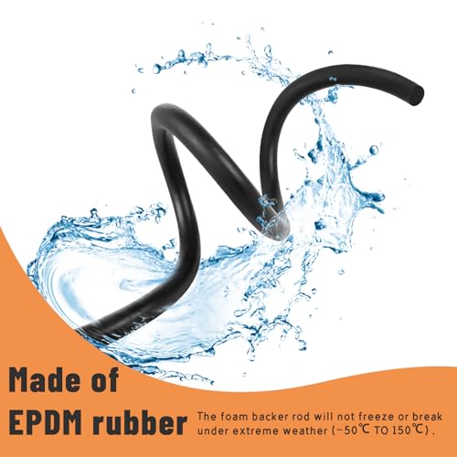 Image of Backer Rod 1 /16 Inch Rubber Caulk Saver,Foam Backer Rod for Gaps and Joints,Concrete Expansion Joint Filler,19.6 feet Length (1 /16 inch *19.6 feet)