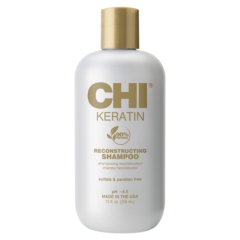 CHI Keratin Reconstructing Shampoo, Healthier Hair, 12 Oz, Sulfate & Paraben-Free