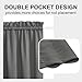 Aquazolax Grey Curtains for Door Window - 54W x 40L Small Blackout Panel Curtain for French Front Door Glass Window, Elegant Privacy and Light Control Curtains for Kitchen - 1 Panel, Grey