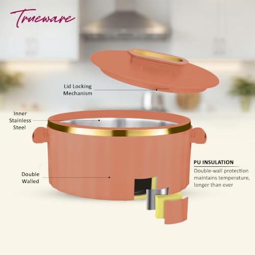 Image of Trueware Celebration Inner Steel Casserole 2900 ML | PU Insulated | BPA Free | Odour Proof | Food Grade| Ideal for Chapatti | Roti | Curd Maker | Thermoware | Hot Pot