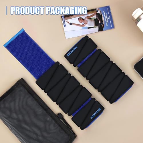 Image of BECOJADDE Ankle Weights for Women Wrist Weights Set of 2 (1 lb /2 lb Each) Adjustable Arm Leg Weight for Womens Men Suitable for Walking Swimming Running Pilates Yoga Gym
