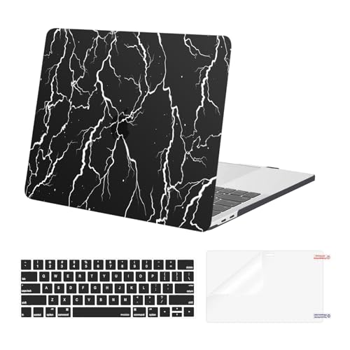 MOSISO Compatible with MacBook Pro 13 inch Case M2 2025, 2024, 2023-2016 A2338 M1 A2251 A2289 A2159 A1989 A1708 A1706, Plastic Hard Shell Case Cover&Keyboard Cover&Screen Protector, Art Lightning