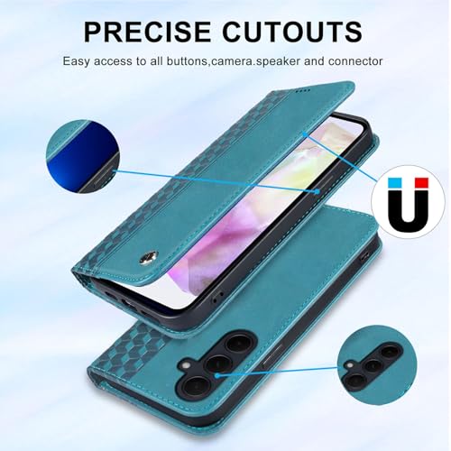 Oduio Wallet Case for Samsung Galaxy A36 5G 2025 6.7 inch - PU Leather Flip Cover with Card Holder Slots, Strong Magnetic Folio Kickstand Phone Case, Green - image 3