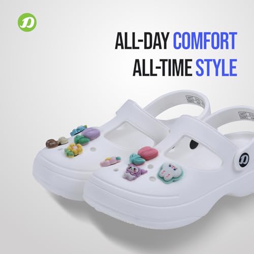 Image of DOCTOR EXTRA SOFT Women's Classic Charms Clogs /Sandals with Adjustable Back Strap for Adult | Comfortable & Light Weight | Stylish & Anti-Skid |Waterproof & Everyday Use Mules for Girls & Ladies D-511