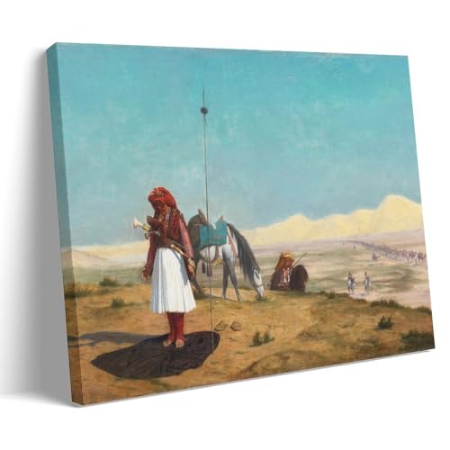 Impression sur toile Prière dans le désert Jean-Léon Gérôme 60x90cm Décoration murale salon