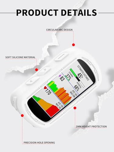 Funda de silicona para Garmin Edge 540 con protector TPU blanco 3