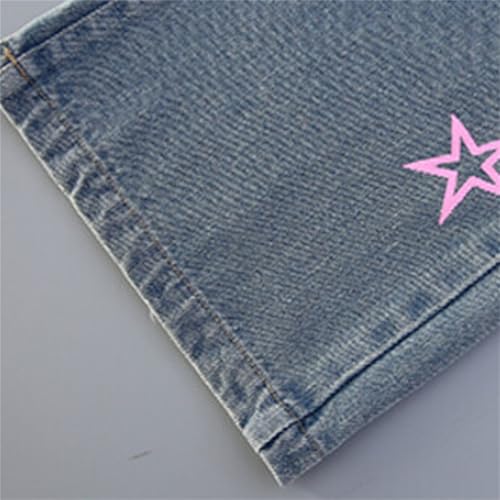 Jeans for Girls Baggy Wide Leg Flower Embroidered Elastic Waisted Denim Pants Y2K Skater Streetwear 3-14 Years4