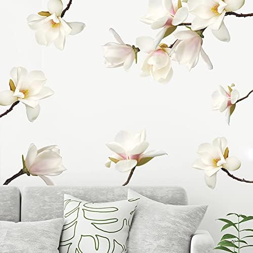 Amazon.com: Runtoo 3D White Flower Wall Stickers Magnolia Floral Wall ...