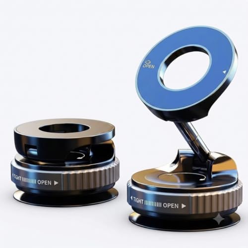 Image of Upgraded 360 Vaccum Magnetic Phones Holder, Magnetic Car Phone Mount, Hands-Free Suction Cup Holder for Car /Gym /Mirror /Car Dashboard, Car Mount Compatible For iPhone And Android All Smartphone