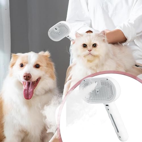Spritz Defur pente para cães, escova de vapor de gato - Tanque de água de gato com 35 ml de vapor, b