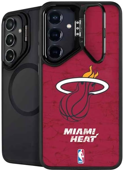 Skinit Kickstand Phone Case Compatible with Galaxy S25 Plus - Officially Licensed NBA Miami Heat Large Logo Design