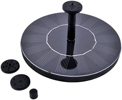 Solar Powered Bird Bath Fountain Pump 1.4W Solar Panel Water Floating Pump Kit with Different Spay Heads for Pond, Pool and Garden Decoration