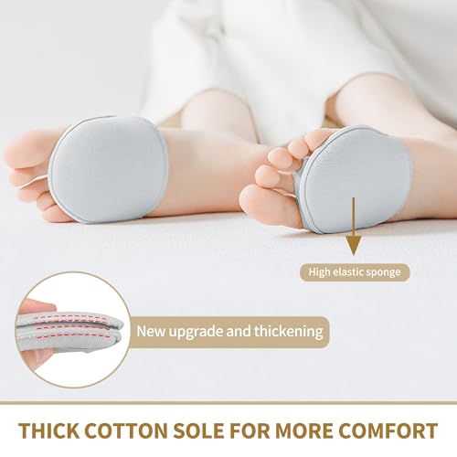 Image of 4 Pairs Honeycomb Fabric Forefoot Pads Women High Heels Invisible Socks High Heel Comfort Pads for Relieving Foot (Black Beige Gray White)