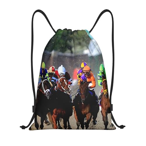 Cute Horse Drawstring Bags for Women Men Backpacks Travel Hiking Daypack Crossbody Bag