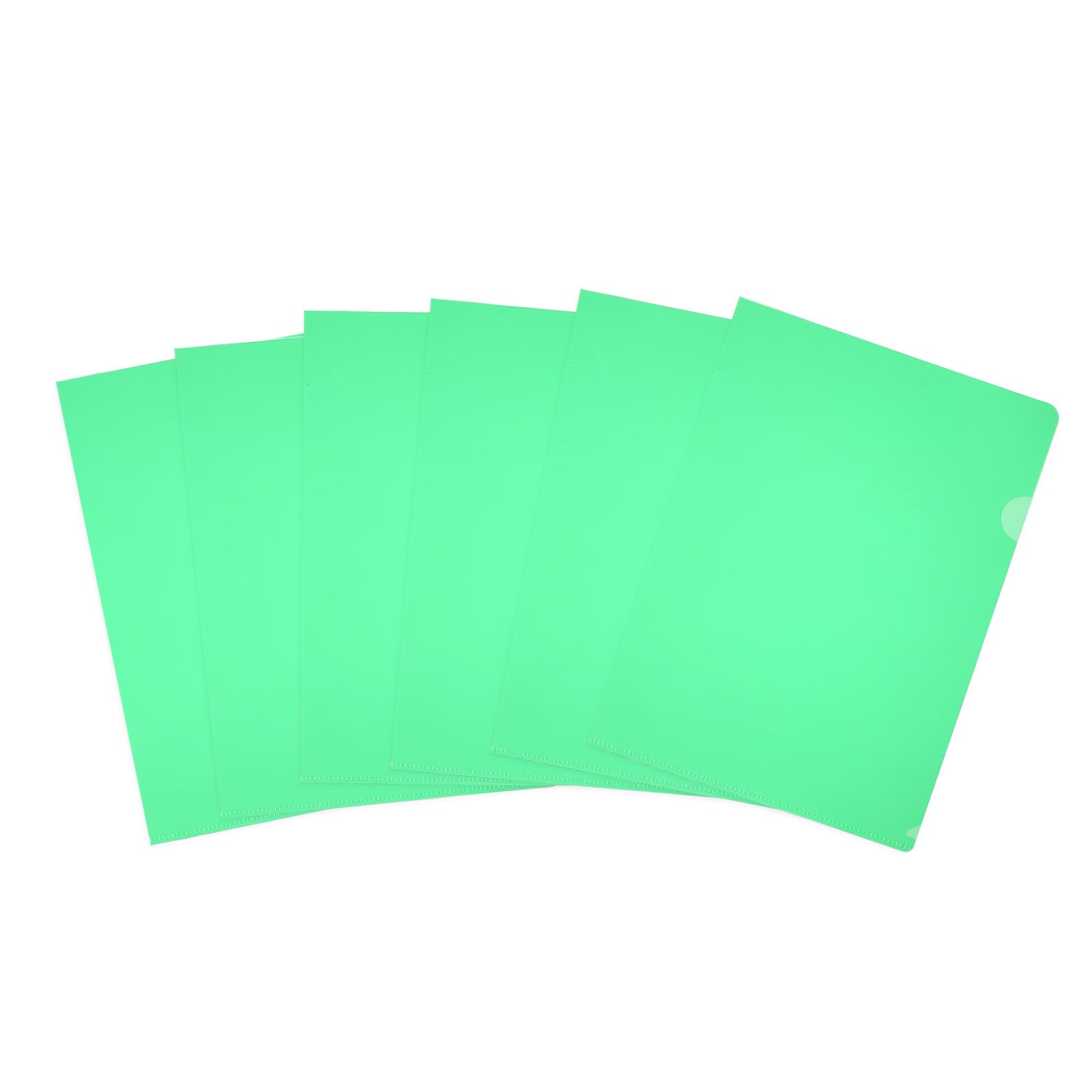 PATIKIL 6 Pack L-Type Plastic Folders, Letter Size Clear Folders for Documents Paper Sleeves Project Folder for Home Office, Green