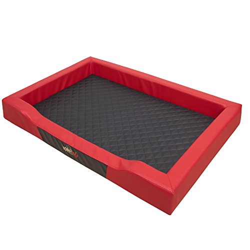 Hobbydog L DELCZE5 Dog Bed Deluxe L 75X50 cm Red-Black, L, Multicolored, 1 kg