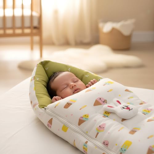 Image of VoiDrop Baby Sleeping Bag for New Born, Muslin Baby Sleeping Bag 0-6 Month for Infant, Washable & Foldable Cotton Design (Olive Green)