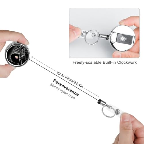 Porte-clé pour porte-nom rétractable en métal pour l'accès aux bureaux - 3