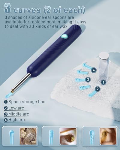 Image of Ear Wax Removal, Ear Cleaner with Camera and Light, FSA - HSA Eligible, Ear Wax Removal Tool Camera with 1080P, Ear Cleaning Kit with 6 Spoons