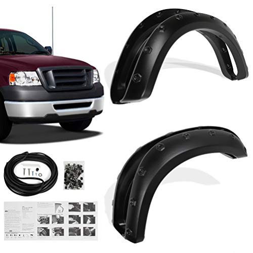 Premium ABS Textured Fender Flares for 1997-2003 for Ford For F150 Bolt On Pocket Rivet Style Matter Black Wheel Fender Flares