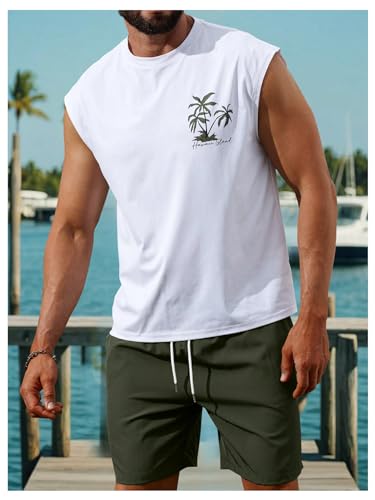 Men's 2 Piece Outfits Tropical Sleeveless Tank Top and Short Sets Vacation Beach Summer Outfits4