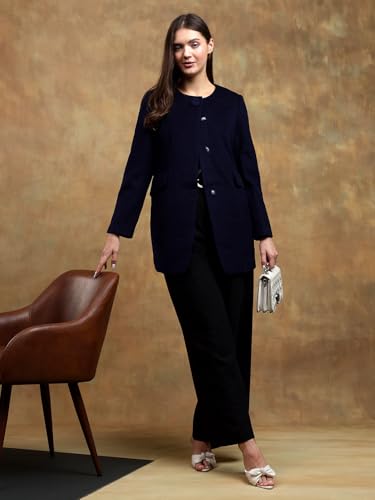 Image of KOTTY Womens Cotton Blend Standard Length Elegant Style Coat - Classic Style with Modern Detailing