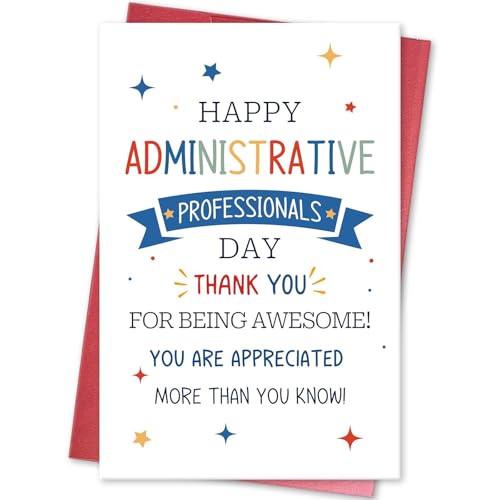 hvdler Happy Administrative Professionals Day Card for Assistants Office Staff Secretaries Day Appreciation Gift Idea Thank You Card for Administrative Assistants