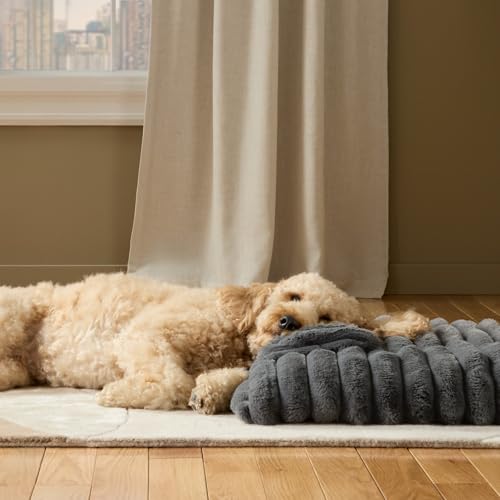 Town & Country Luxe CuddleTown Ribbed Bubble Stripe Pillow Crate Mat Pet Bed, Machine Washable Cover, Soft & Calming, Non-Slip Bottom, Dark Grey, Medium 35"x24"x3" by TOWN & COUNTRY LUXE - Image 5