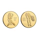 Head and Tail Coins,Heads I Get Tail Coin,Tails I Get Head Coin,Date Night Gift for Men and Women,Double-Side Challenge Coin Lucky Token,Gold Coins