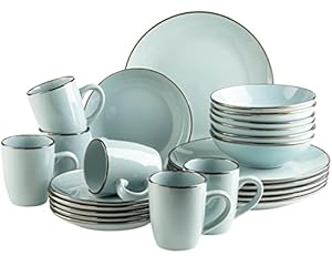 Mäser Metallic Rim Mint 24-teiliges Geschirrset