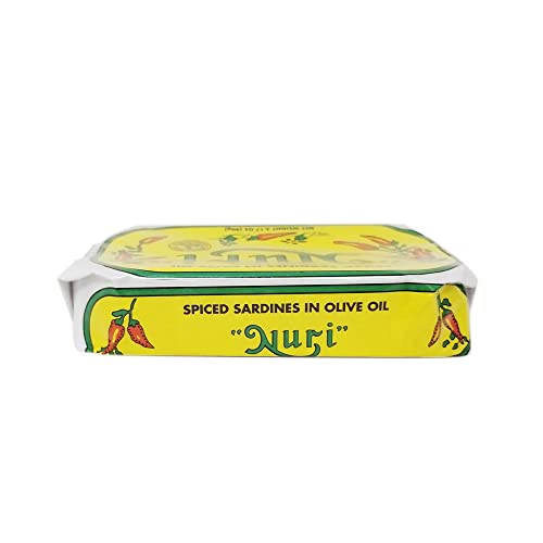 Nuri Portugese Sardines, Spicy, In Olive Oil 90G Each (Pack Of 4) #TOP5