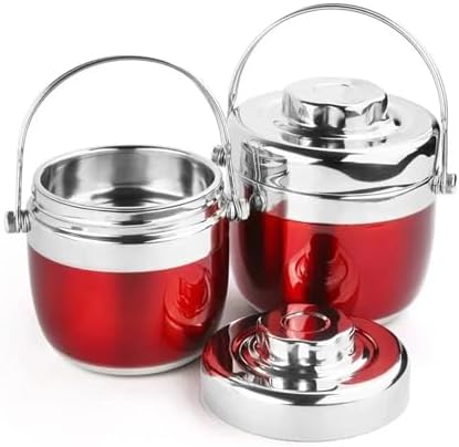 Bento Box Thermal Jar Insulation Soup Portable Stainless Steel Tableware(Sliver 1.2L)