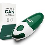 Kitchen Mama Auto 2.0 Electric Can Opener: Blade Opens Almost Any Can Pop or Soda Can - Automatic, Hands Free, Safe, Smooth Edge, Lid Remover, Battery Operated, Cordless, YES YOU CAN (Alpine Green)