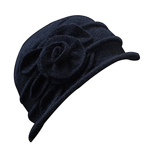 Potato001 Vintage Women Wool Church Cloche Flapper Hat Lady Bucket Winter Flower Cap - //coolthings.us