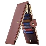 Travelambo Womens Wallet RFID Blocking Bifold Multi Card Case Wallet with Zipper Pocket Crosshatch (