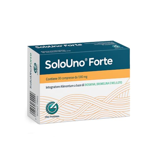 Solouno Forte – Integratore Bromelina 5000 Gdu, Anticellulite Forte Drenante Gambe, Con Diosmina, Centella Asiatica, Ippocastano, Meliloto – Drenante Forte Dimagrante (30 Unità (1 Confezione))
