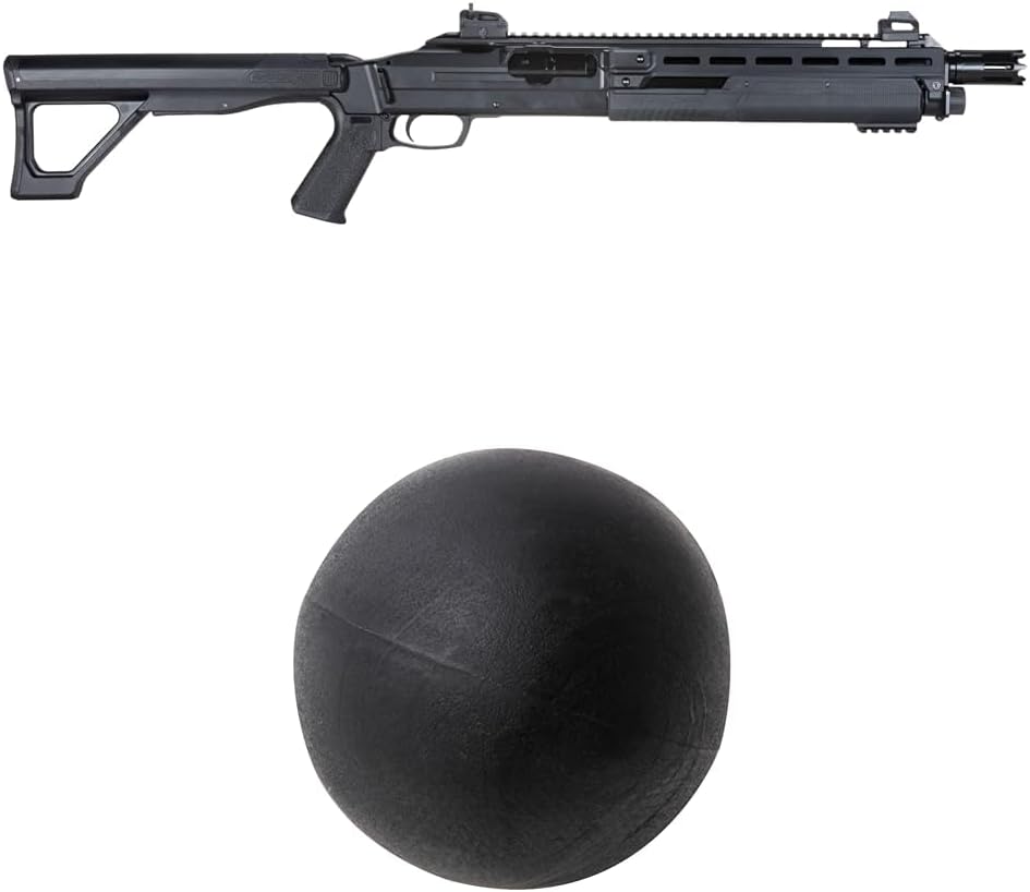 Bundle of Umarex T4E TX 68 Shotgun .68 Caliber Training Paintball Gun Marker + Umarex P2P Premium .68 Caliber Training Rubber Ball Ammo, Black, 20-Count