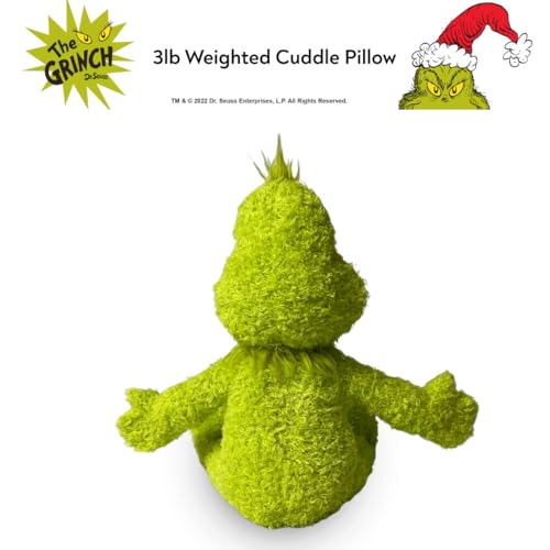 Image of Franco Calm Dr. Seuss Grinch Bedding Super Soft Plush Calming 3Lb Weighted Cuddle Pillow Buddy, Comfort Pillow (Officially Licensed Product)