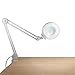 Produktbild 5X Schreibtisch Lupenleuchte Lupenlampe Arbeitsleuchte Bildschirmlupe Weiß Kalt Licht Werkbank Schreibtisch Klemme Montieren Einstellbar Schwenken & Swing Arm (Weiß)
