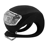 Techno Earth 2x Silicone Wrap-Around Band LED Bike Lights - Front & Rear - 2 Super-Bright LED - Lithium Wafer Batteries Included - Water Resistant - Rain Proof (Black)
