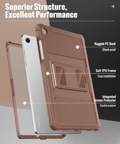 Image of MoKo Shockproof Case Fit Samsung Galaxy Tab A11+ Plus / A9+ 11 Inch | with Screen Protector, Heavy Duty Shockproof Protective Case, Bright Brown