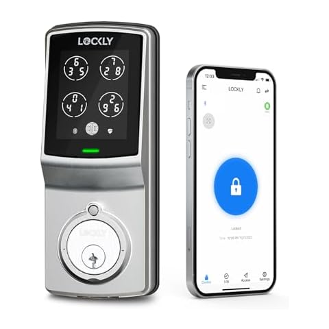 Lockly Smart Lock Model 7S, Bluetooth Smart Door Lock, Keyless Entry with PIN Genie® Digital Keypad, Front Door Lock Deadbolt, Voice Control & Auto Lock Cover