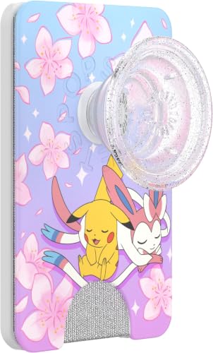 Image of PopSockets Phone Wallet for MagSafe, Phone Card Holder with Grip, Pokemon - Sakura Dreams