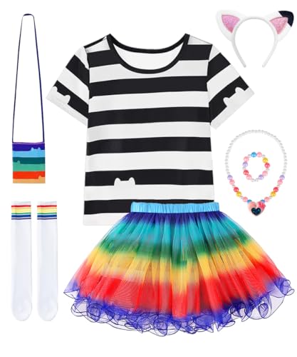 COYBTO Déguisement Princesse Fille, Robe Tutu arc-en-ciel pour Filles (110)