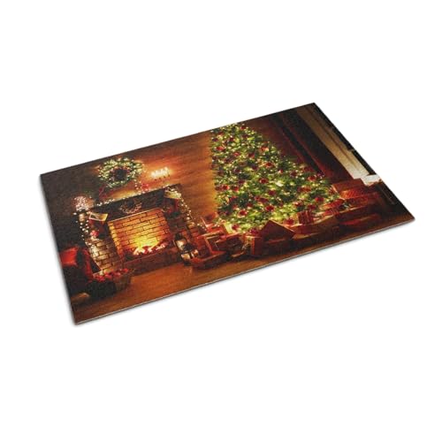 Tapis résistant maintien de la propreté 60x40cm paillasson sapin de Noël