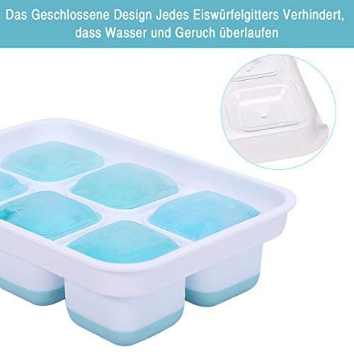 Morfone IJsblokjesvorm, 2 stuks grote ijsblokjeshouders met deksel, 52 mm vierkante ijsblokjesvorm, voetbal ijsblokjes… - Image 5