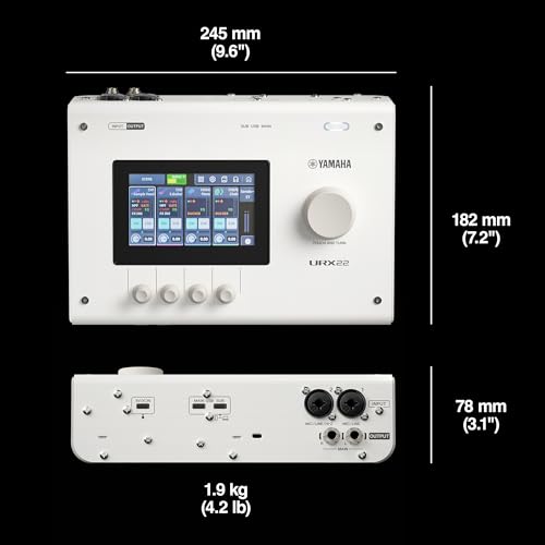 Image of Yamaha URX22 4-In / 2-Out Dual USB-C Audio Interface With Touchscreen, Includes Cubase Al, WaveLab Cast, Basic FX Suite, and Steinberg Plus Software Bundle, White URX22 W | 32-Bit /192khz, 4.3 Touchscreen, Dsp Effects, Includes Cubase AI and Wavelab Cast
